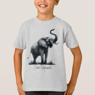 T-shirt Aquarelle Eléphant Africain Animal Nature Art