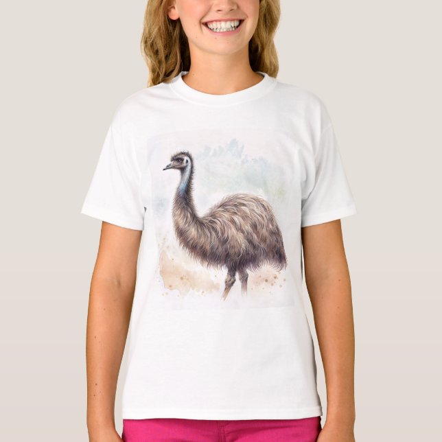 T-shirt Aquarelle Emu Bird (Devant)