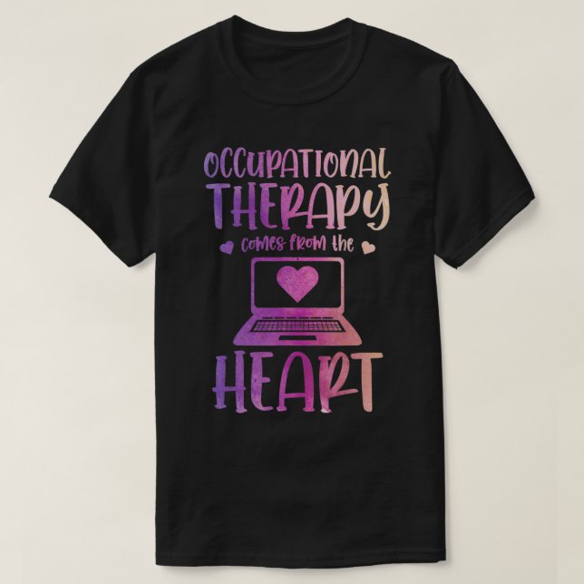 T-shirt Aquarelle ergothérapie viennent du coeur T (Design devant)