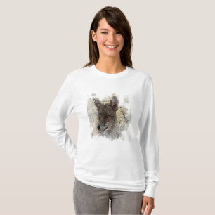 T-shirt Aquarelle et dessin d'un renard