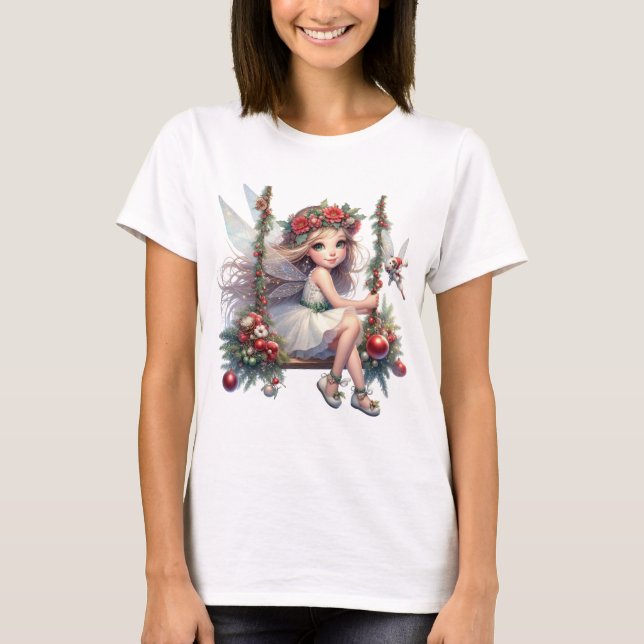T-shirt Aquarelle Fée de Noël Femmes (Devant)