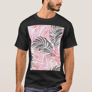 T-shirt Aquarelle Feuille rose tropicale