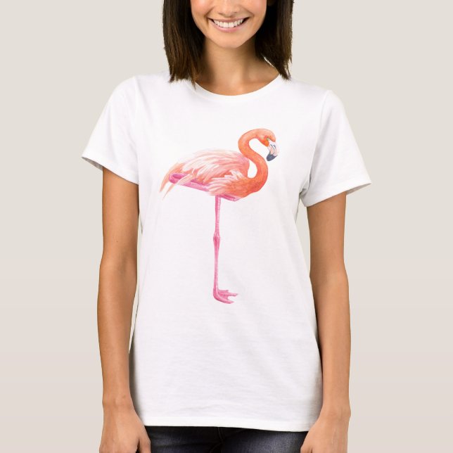 T-shirt aquarelle Flamant rose (Devant)