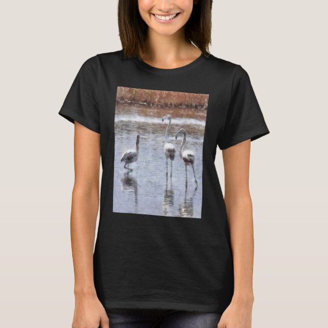T-shirt Aquarelle Flamant rose Pose 1 (Devant)
