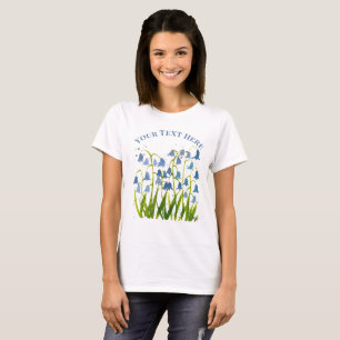 T-shirt Aquarelle fleurs de jacinthe bleue Mariage Nature