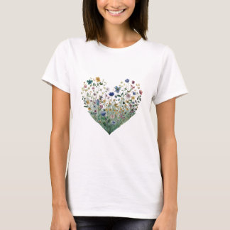 T-shirt Aquarelle Fleurs des champs Botanique
