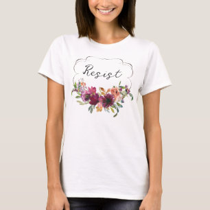 T-shirt Aquarelle Floral Résiste Politique