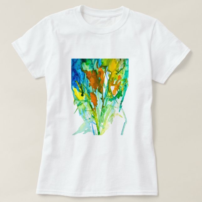 T-shirt aquarelle florale Abstraite (Design devant)