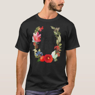 T-shirt Aquarelle Florale couronne de Noël