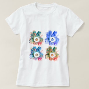 T-shirt Aquarelle florale dessinée main art abstrait T-shi