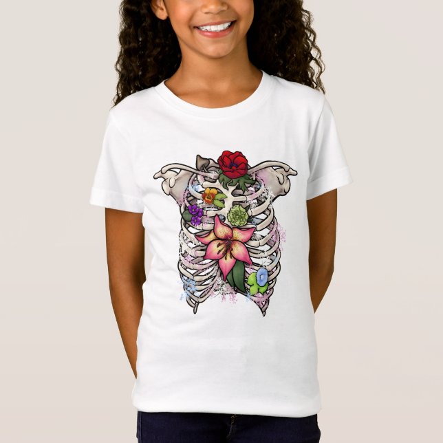 T-Shirt Aquarelle Florale Ribcage (Devant)
