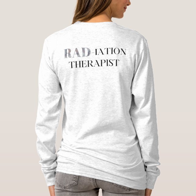 T-shirt Aquarelle foncée "RAD-iation Therapist" Manches lo (Dos)