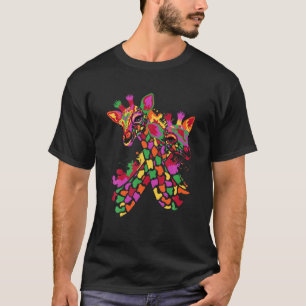 T-shirt Aquarelle Giraffe Amour Drôle Giraffe Imprimer Fem