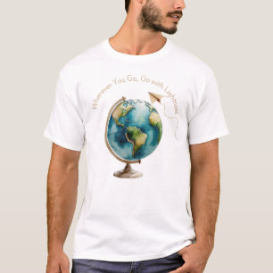 T-shirt Aquarelle Globe Art - Où que vous alliez