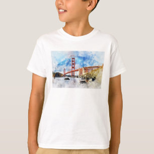 T-shirt Aquarelle Golden Gate Bridge à San Francisco