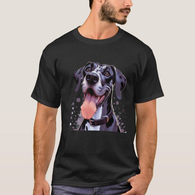 T-shirt Aquarelle Great Dane amusant chien animal animal a (Devant)