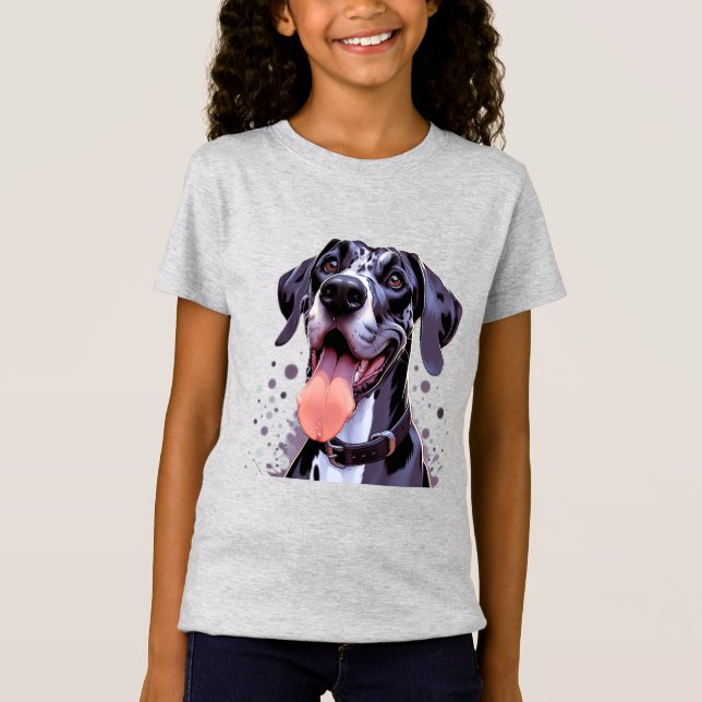 T-Shirt Aquarelle Great Dane amusant chien animal animal a (Devant)
