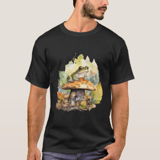 T-shirt Aquarelle Grenouille Dans La Nature Sauvage