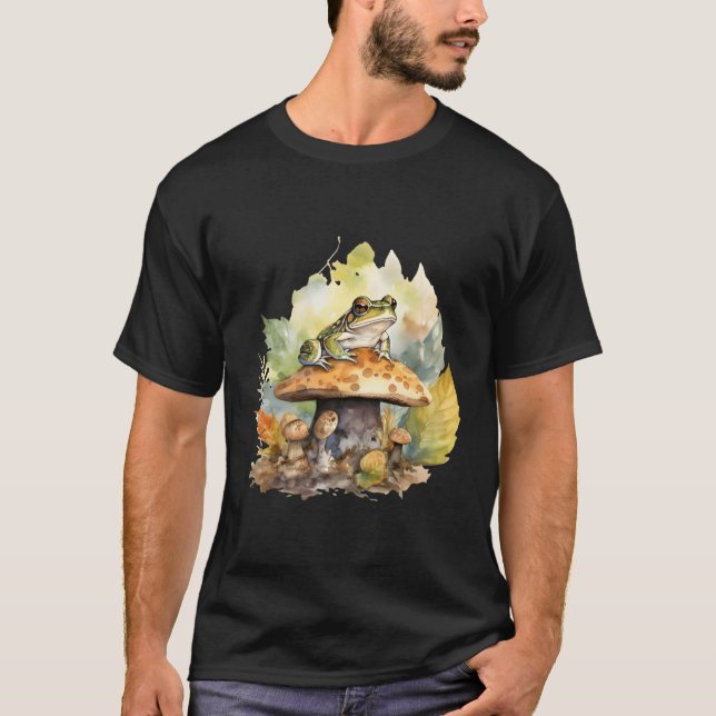 T-shirt Aquarelle Grenouille Dans La Nature Sauvage (Devant)