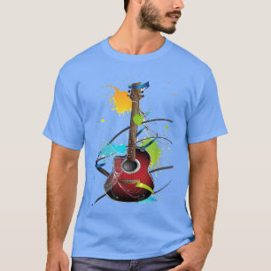 T-shirt Aquarelle guitariste GuitareJoueur chemise Guitare