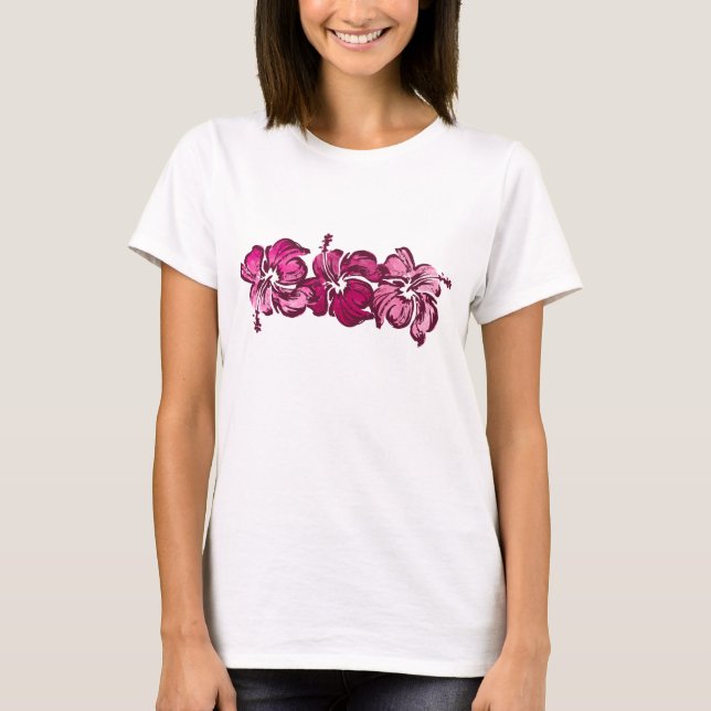 T-shirt Aquarelle Hibiscus Ladies Tee i (Devant)