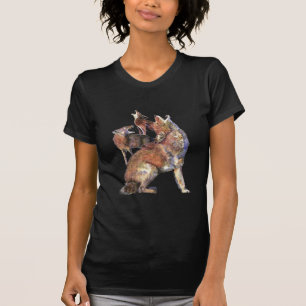 T-shirt Aquarelle Howling Coyotes Animal Nature Art