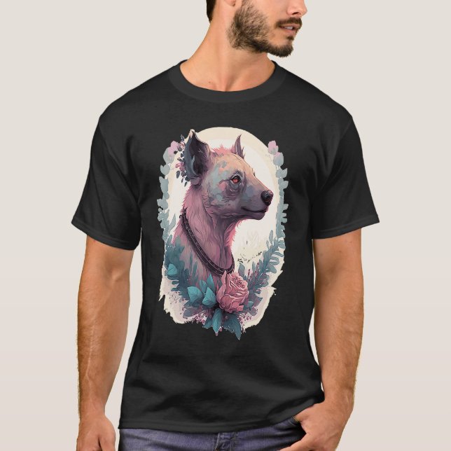 T-shirt Aquarelle Hyena Flower Crown Afrique Safari Animal (Devant)