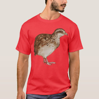 T-shirt Aquarelle illustration Farm Bird Quail ami