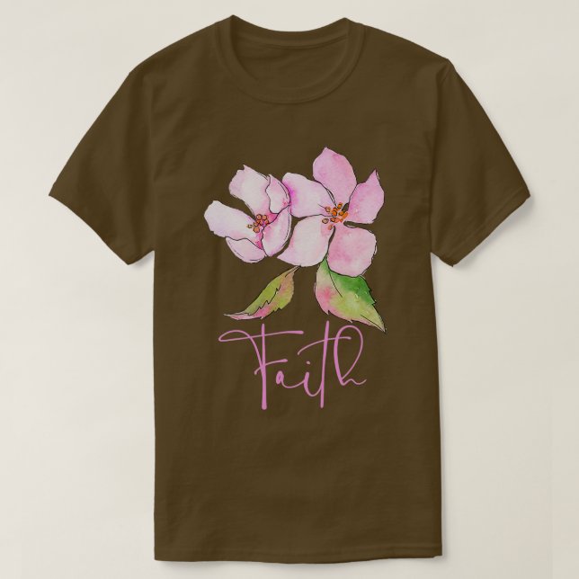 T-shirt Aquarelle japonais rose cerise (Design devant)