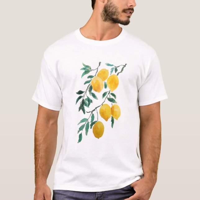 T-shirt aquarelle jaune citron (Devant)