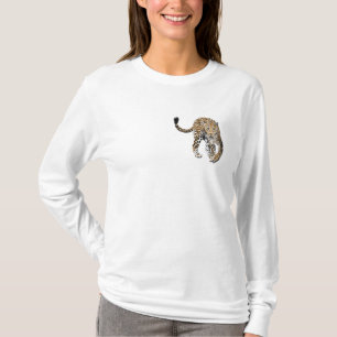 T-shirt aquarelle léopard jungle chat animal peint vert