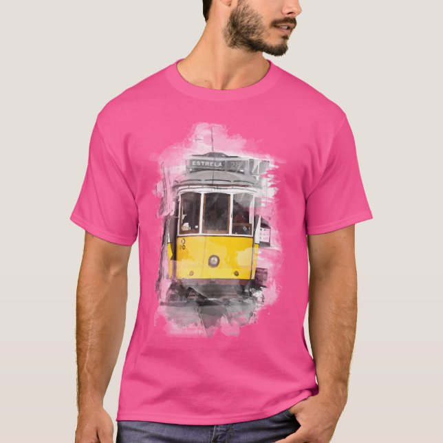 T-shirt Aquarelle Lisbonne Tram 28 (Devant)