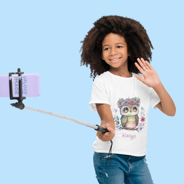 T-Shirt Aquarelle Little Ombre Owl (Créateur téléchargé)