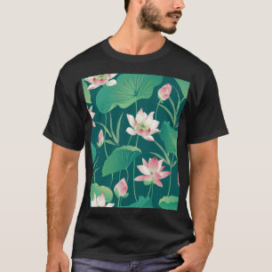 T-shirt Aquarelle lotus : fleurs vintages sans soudure.