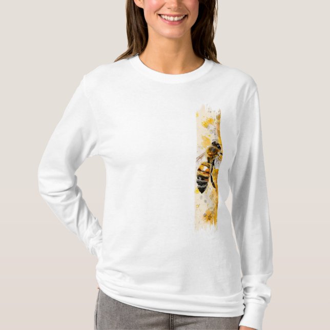 T-shirt Aquarelle Miel Abeille Brosse (Devant)