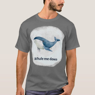 T-shirt Aquarelle mignon animal Baleine me vers le bas
