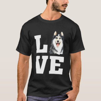T-shirt Aquarelle mignonne Aimer Sibérie Husky Illustratio