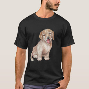 T-shirt Aquarelle mignonne Golden Retriever Chien Chien Ch