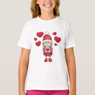 T-shirt Aquarelle mignonne main dessinée valentines jour g