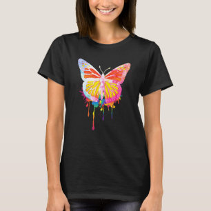 T-shirt Aquarelle mignonne papillon monarque femme couleur