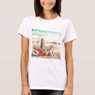 T-shirt Aquarelle moderne des coquillages orange