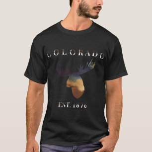 T-shirt Aquarelle Moose Colorado 1876