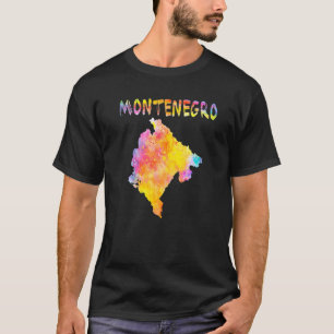 T-shirt Aquarelle multicolore Monténégro Carte Artwo numér
