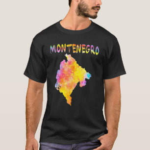 T-shirt Aquarelle multicolore Monténégro Carte Artwo numér