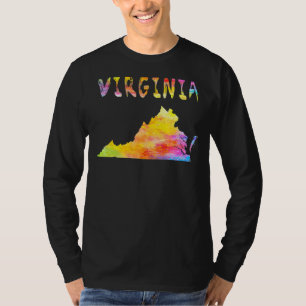 T-shirt Aquarelle multicolore Virginie Carte d'État numéri