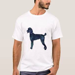 T-shirt Aquarelle noire de caniche Silhouette