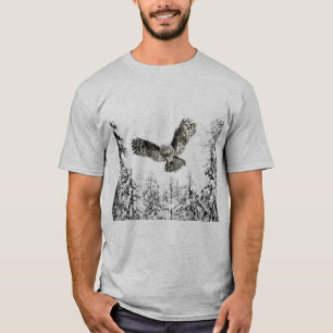 T-shirt Aquarelle originale Frappe ou Chasse Chouette Oise