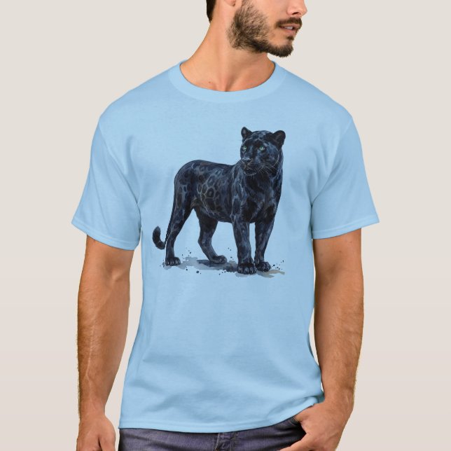 T-shirt aquarelle panthère noire (Devant)