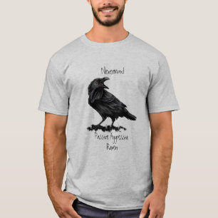 T-shirt Aquarelle Passive Agressive Raven fun Devis