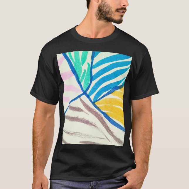 T-shirt Aquarelle patchwork : style de peinture sale. (Devant)